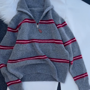 ❤️‍🔥 Raya Stripe: Zip-Up Sweater & High-Waist Trouser Set